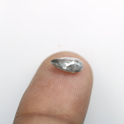 1.19 CT Fancy Pear Shape Salt and Pepper Diamond for Custom Engagement Ring | Perfect Gift for Girlfriend or Boyfriend | Anniversary Gift