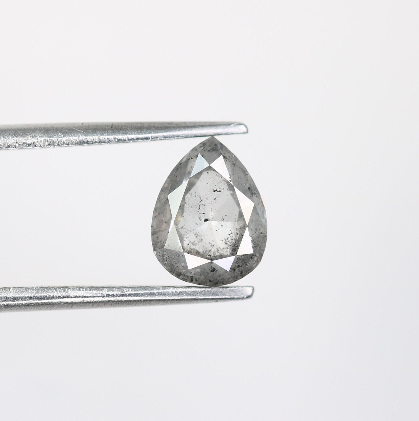 1.14 CT Pear Shape Salt and Pepper Rustic Diamond | Custom Engagement Ring Gem | Perfect Wedding Gift for Wife or Men