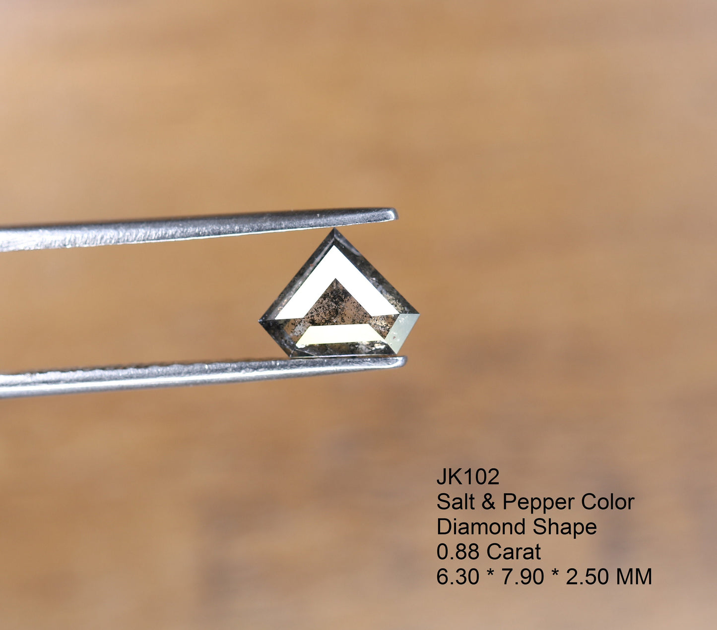 0.88 CT Lovely Diamond Shape Natural Salt And Pepper Fancy Diamond | Black Diamond Ring | Customize Ring | Engagement Ring | Birthday Gift