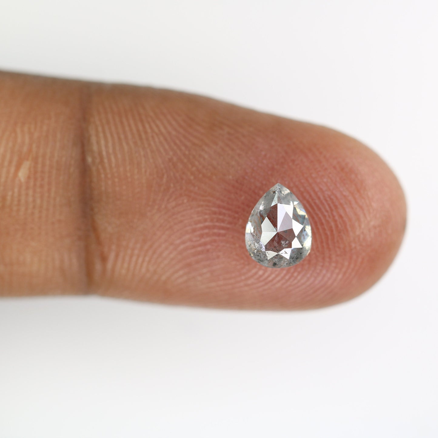 1.14 CT Pear Shape Salt and Pepper Rustic Diamond | Custom Engagement Ring Gem | Perfect Wedding Gift for Wife or Men