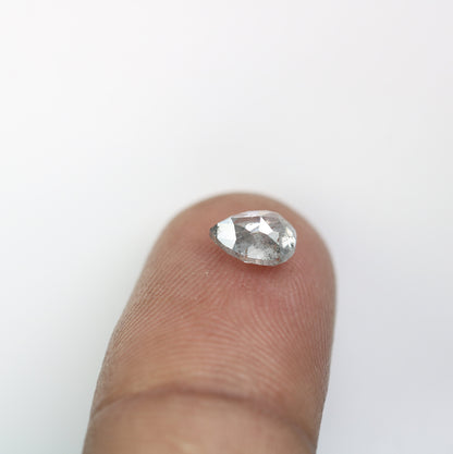 1.14 CT Pear Shape Salt and Pepper Rustic Diamond | Custom Engagement Ring Gem | Perfect Wedding Gift for Wife or Men