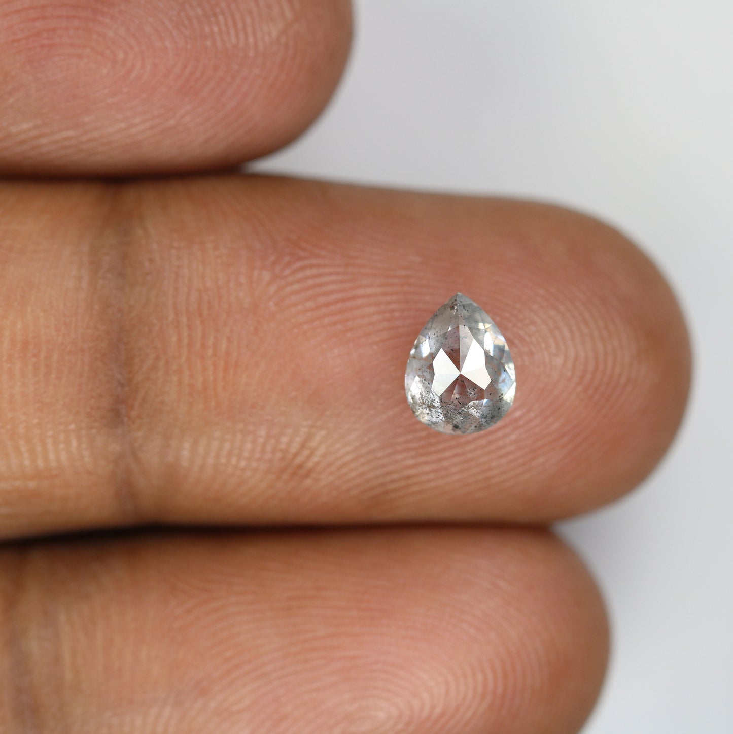 1.14 CT Pear Shape Salt and Pepper Rustic Diamond | Custom Engagement Ring Gem | Perfect Wedding Gift for Wife or Men