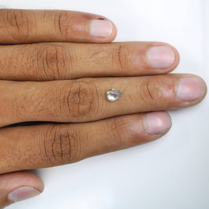 1.14 CT Pear Shape Salt and Pepper Rustic Diamond | Custom Engagement Ring Gem | Perfect Wedding Gift for Wife or Men