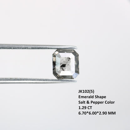 1.29 CT Emerald Cut Loose Diamond - Salt and Pepper Emerald Shape Diamond - Emerald For Wedding Ring - LABORDAY Offer - Customize Jewelry
