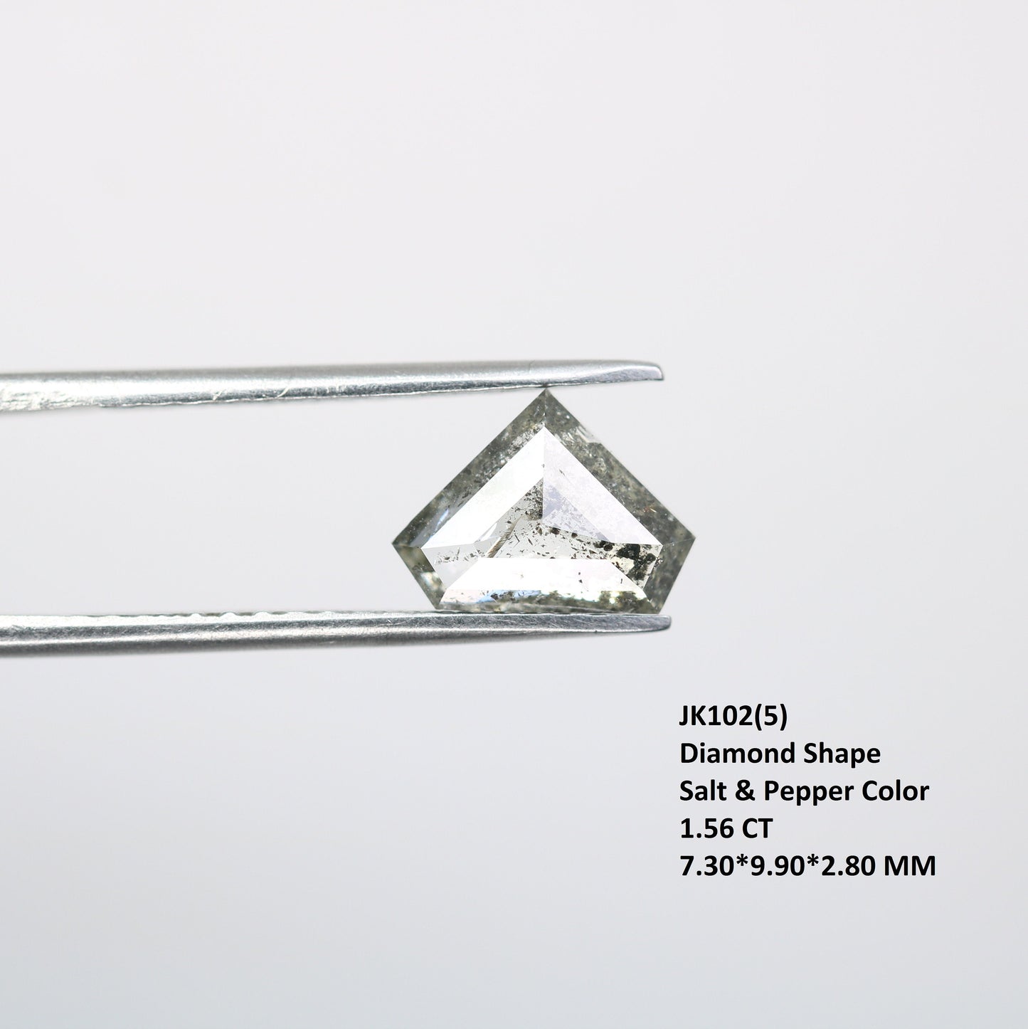 1.56 CT Natural Diamond Shape Salt and Pepper Diamond For Engagement Ring | Wedding Jewelry | Gift For Wife | Gift For Him | Birthday Gift