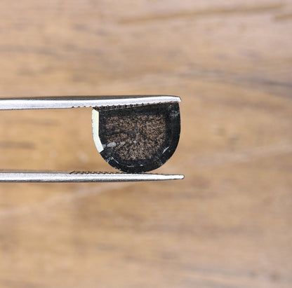 3.07 CT Natural Salt and Pepper Half Moon Rustic Diamond | Ideal for Wedding Jewelry, Custom Rings, and Anniversary Gift for Husband or Wife