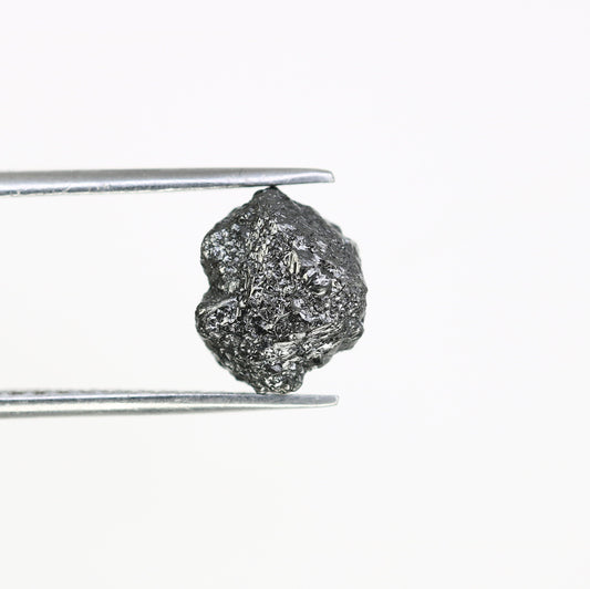 3.7 CT salt and pepper raw rough uncut African diamond for her conflict-free rough diamond ring gift for girlfriend