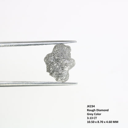 3.13 CT salt and pepper raw rough uncut African diamond for her conflict-free rough diamond ring gift for girlfriend