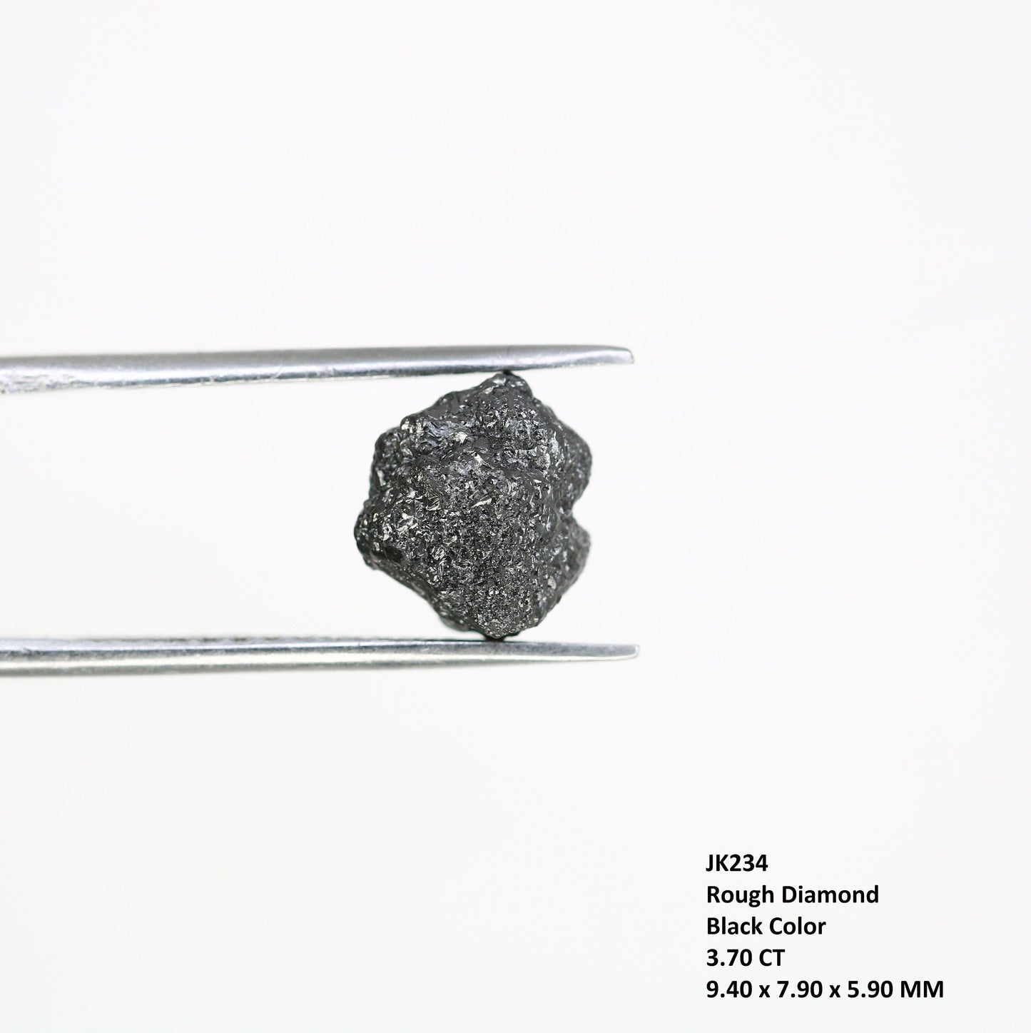 3.7 CT salt and pepper raw rough uncut African diamond for her conflict-free rough diamond ring gift for girlfriend