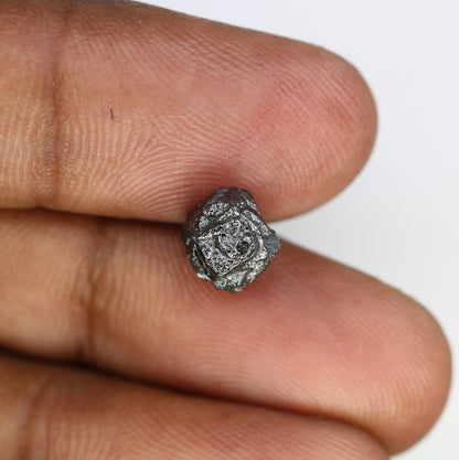3.26 CT salt and pepper raw rough uncut African diamond for her conflict-free ring rough diamond ring gift for girlfriend