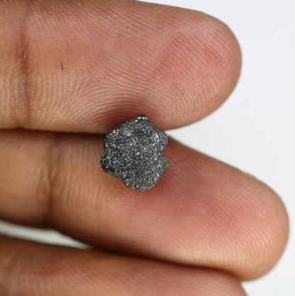 3.7 CT salt and pepper raw rough uncut African diamond for her conflict-free rough diamond ring gift for girlfriend