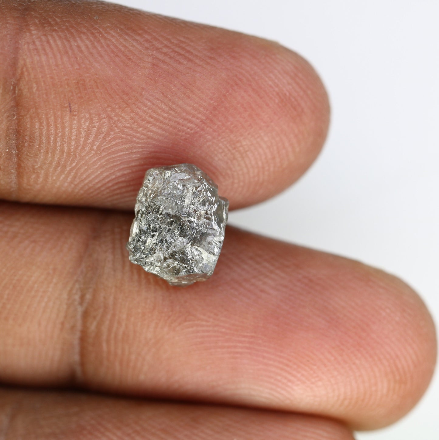 3.15 CT salt and pepper raw rough uncut African diamond for her cube diamond rough diamond ring gift for girlfriend