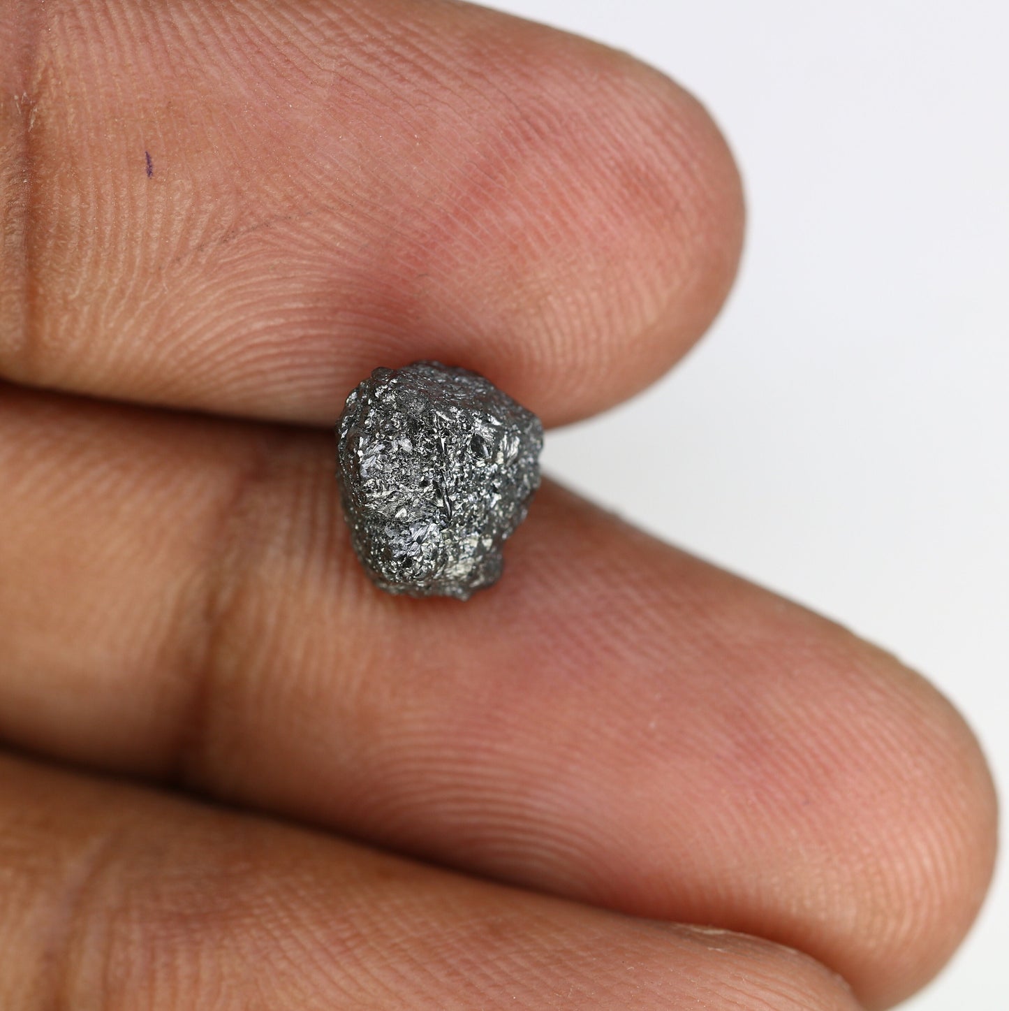 3.7 CT salt and pepper raw rough uncut African diamond for her conflict-free rough diamond ring gift for girlfriend