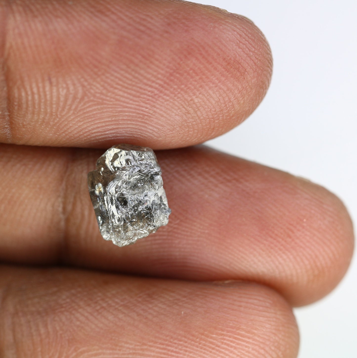 3.15 CT salt and pepper raw rough uncut African diamond for her cube diamond rough diamond ring gift for girlfriend