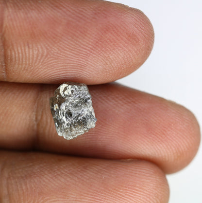 3.15 CT salt and pepper raw rough uncut African diamond for her cube diamond rough diamond ring gift for girlfriend