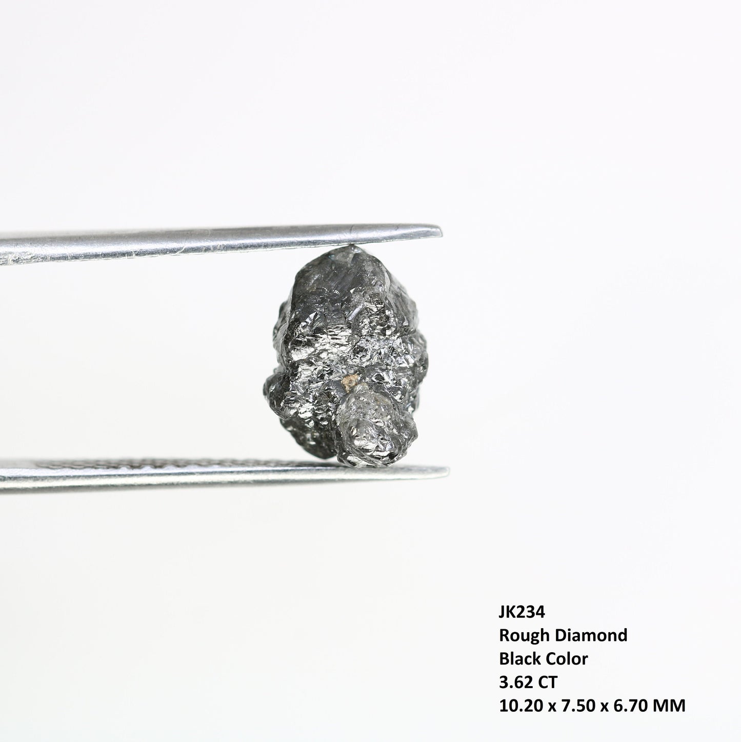 3.62 CT salt and pepper raw rough uncut African diamond for her conflict-free rough diamond ring gift for girlfriend