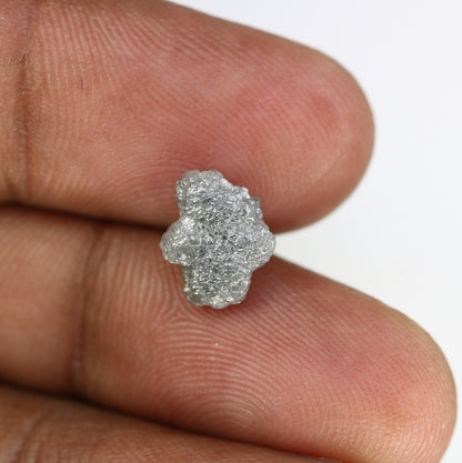 3.13 CT salt and pepper raw rough uncut African diamond for her conflict-free rough diamond ring gift for girlfriend