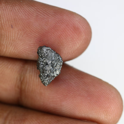 3.98 CT salt and pepper raw rough uncut African diamond for her conflict-free rough diamond ring gift for girlfriend