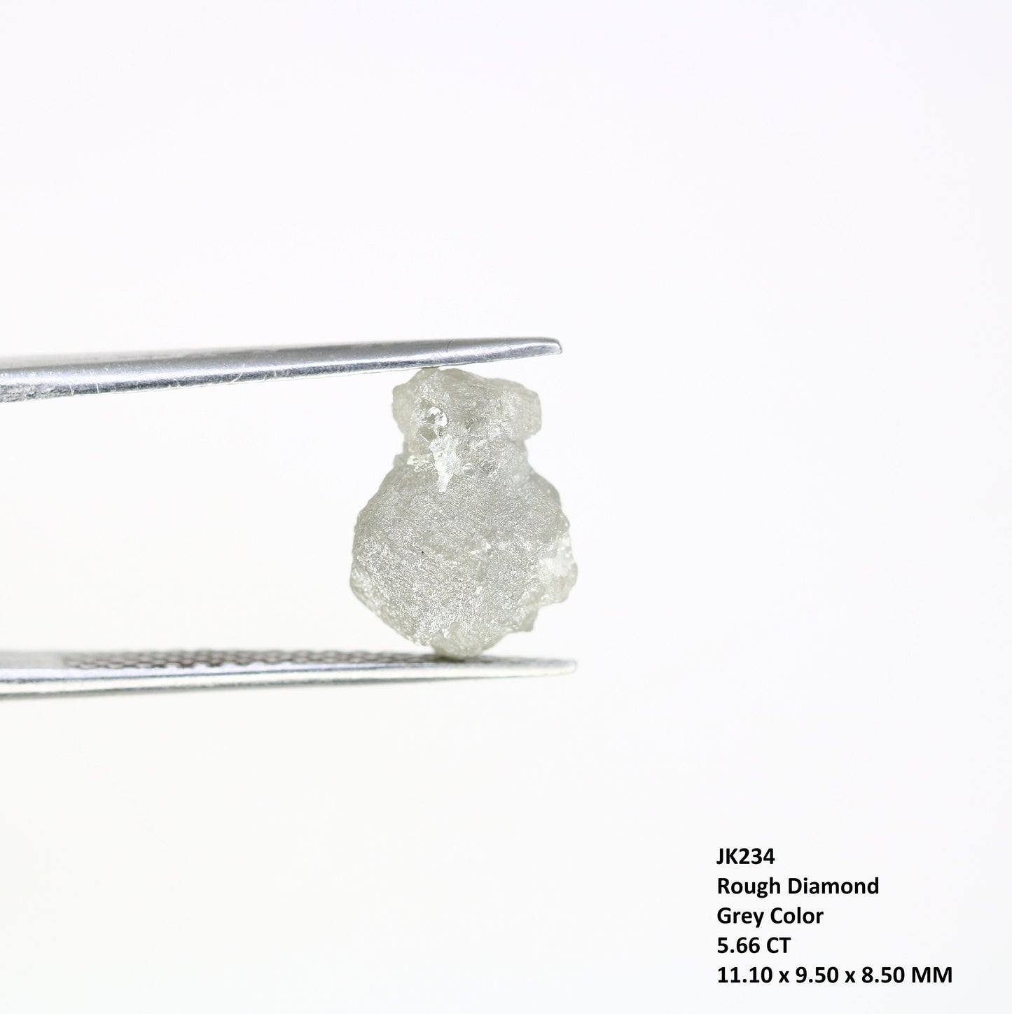 5.66 CT grey raw rough diamond natural uncut diamond loose diamonds for her antique wedding ring gifts for mom salt and pepper