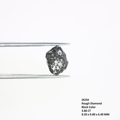 3.86 CT salt and pepper raw rough uncut African diamond for her conflict-free rough diamond ring gift for girlfriend