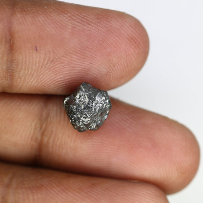3.86 CT salt and pepper raw rough uncut African diamond for her conflict-free rough diamond ring gift for girlfriend