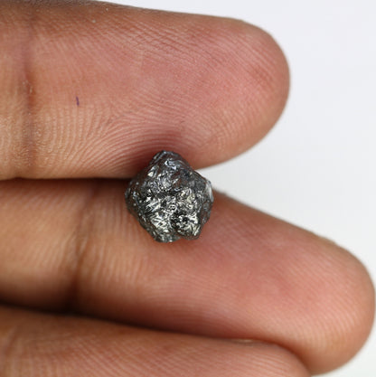 3.86 CT salt and pepper raw rough uncut African diamond for her conflict-free rough diamond ring gift for girlfriend