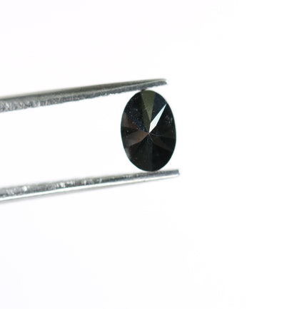 0.68 CT Oval Natural Black Diamond for Engagement Ring & Anniversary Gift, Gold Jewelry