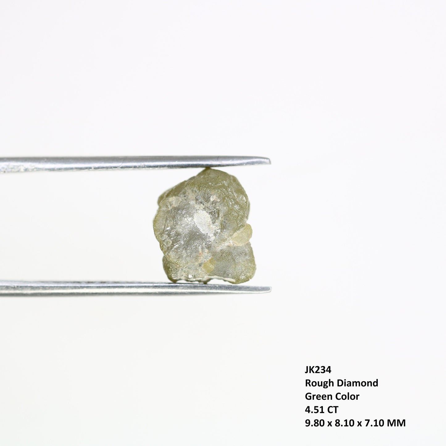 4.51 CT green raw rough diamond natural uncut diamond loose diamonds for her antique wedding ring gifts for mom salt and pepper