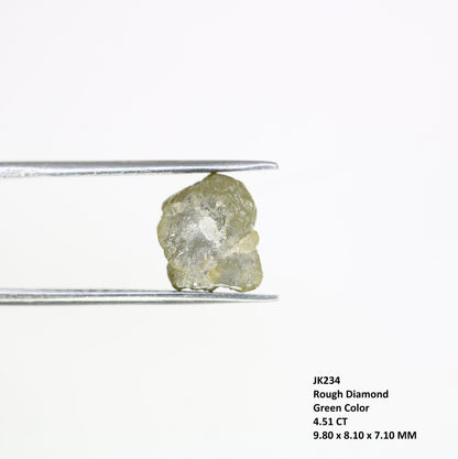 4.51 CT green raw rough diamond natural uncut diamond loose diamonds for her antique wedding ring gifts for mom salt and pepper