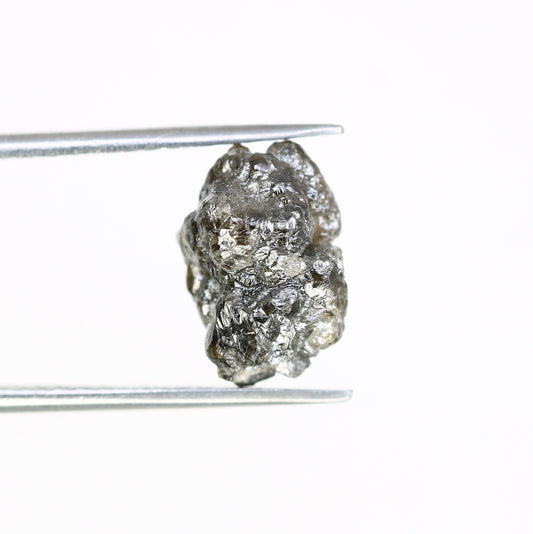 4.75 CT grey raw rough diamond natural uncut diamond loose diamonds for her antique wedding ring gifts for mom salt and pepper