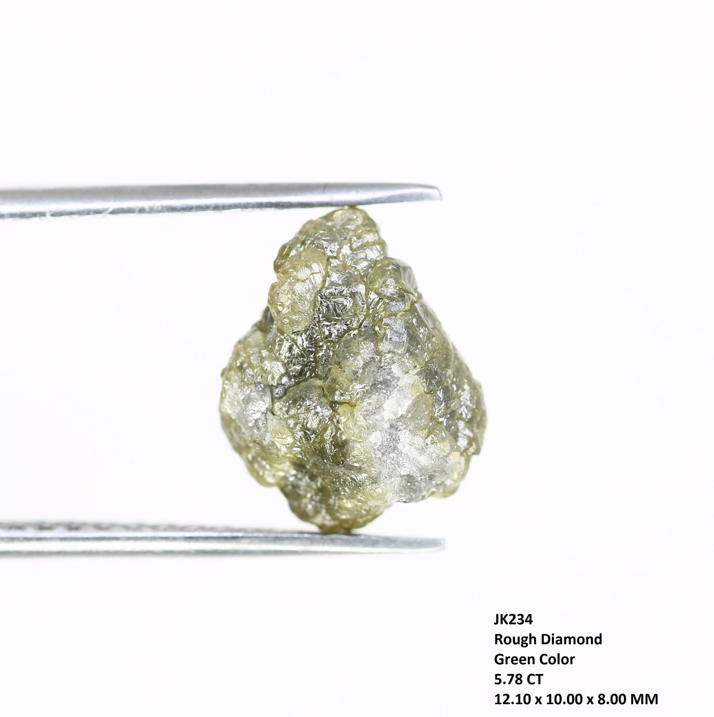 5.78 CT green raw rough diamond natural uncut diamond loose diamonds for her antique wedding ring gifts for mom salt and pepper