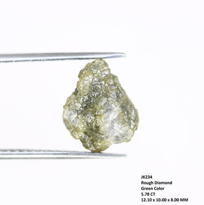 5.78 CT green raw rough diamond natural uncut diamond loose diamonds for her antique wedding ring gifts for mom salt and pepper