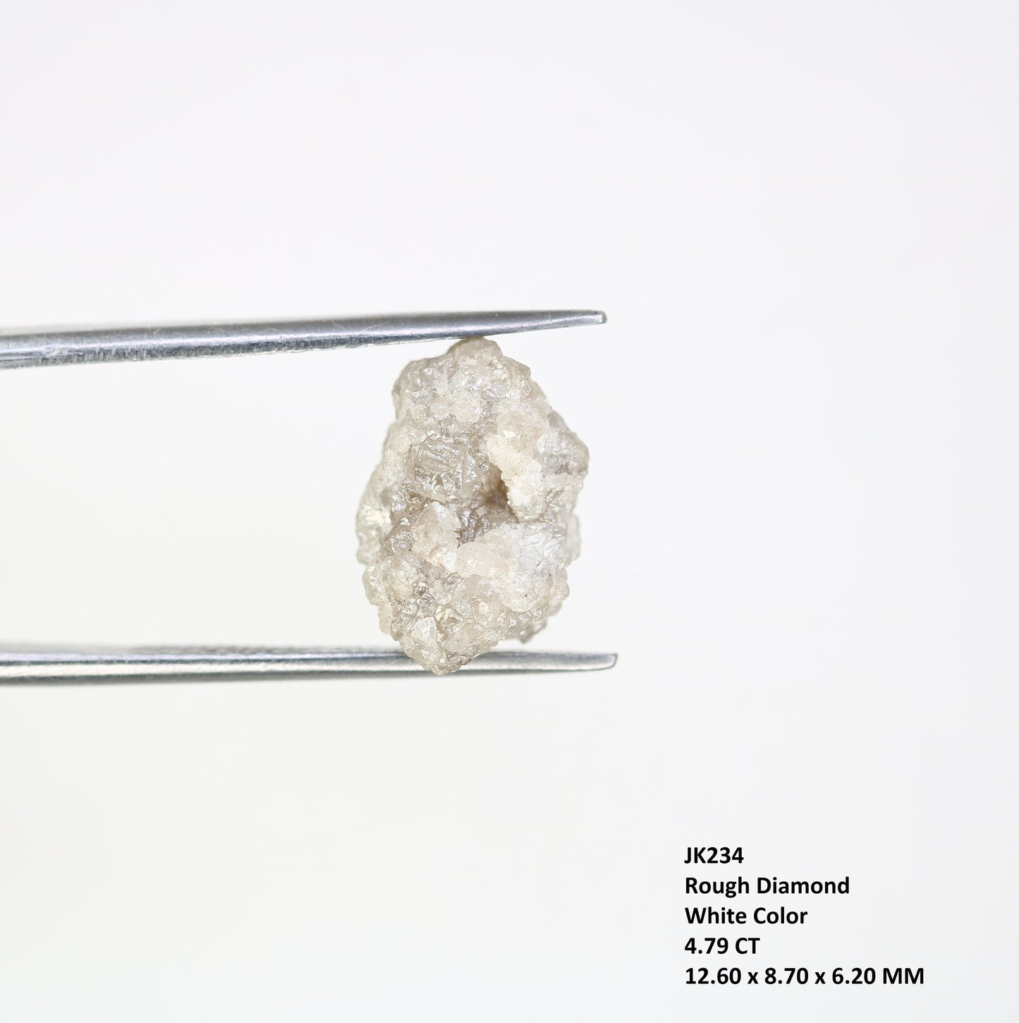 4.79 CT white raw rough diamond natural uncut diamond loose diamonds for her antique wedding ring gifts for mom salt and pepper