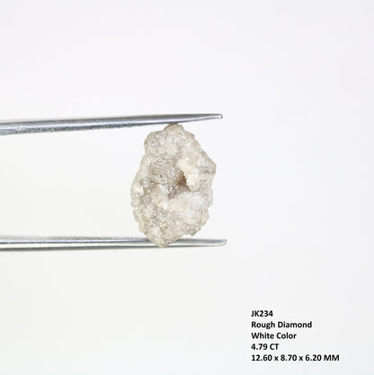 4.79 CT white raw rough diamond natural uncut diamond loose diamonds for her antique wedding ring gifts for mom salt and pepper
