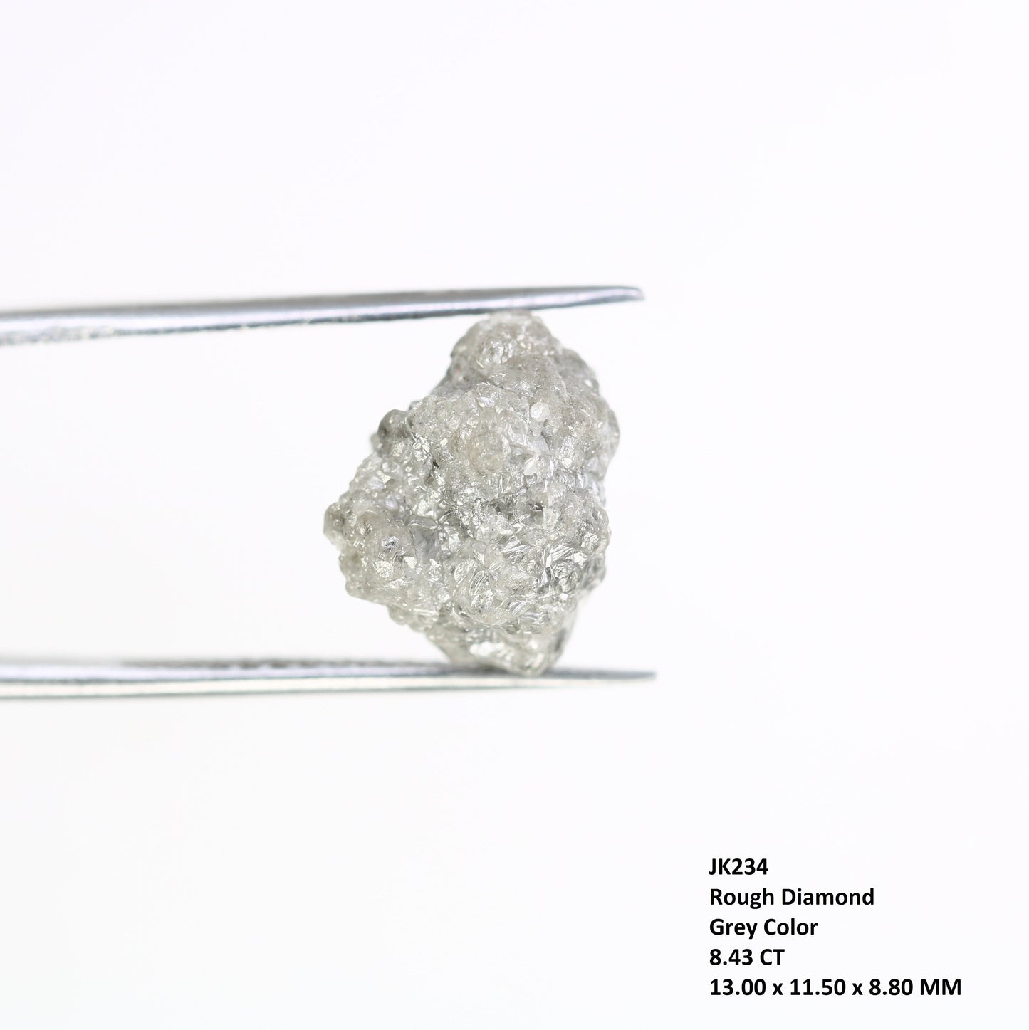 8.43 CT grey raw rough diamond natural uncut diamond loose diamonds for her antique wedding ring gifts for mom salt and pepper