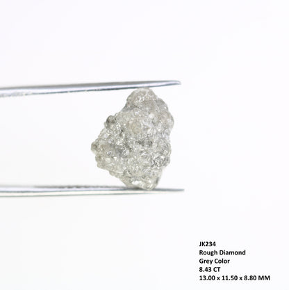 8.43 CT grey raw rough diamond natural uncut diamond loose diamonds for her antique wedding ring gifts for mom salt and pepper