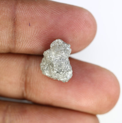 8.43 CT grey raw rough diamond natural uncut diamond loose diamonds for her antique wedding ring gifts for mom salt and pepper
