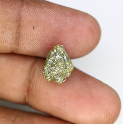 5.78 CT green raw rough diamond natural uncut diamond loose diamonds for her antique wedding ring gifts for mom salt and pepper