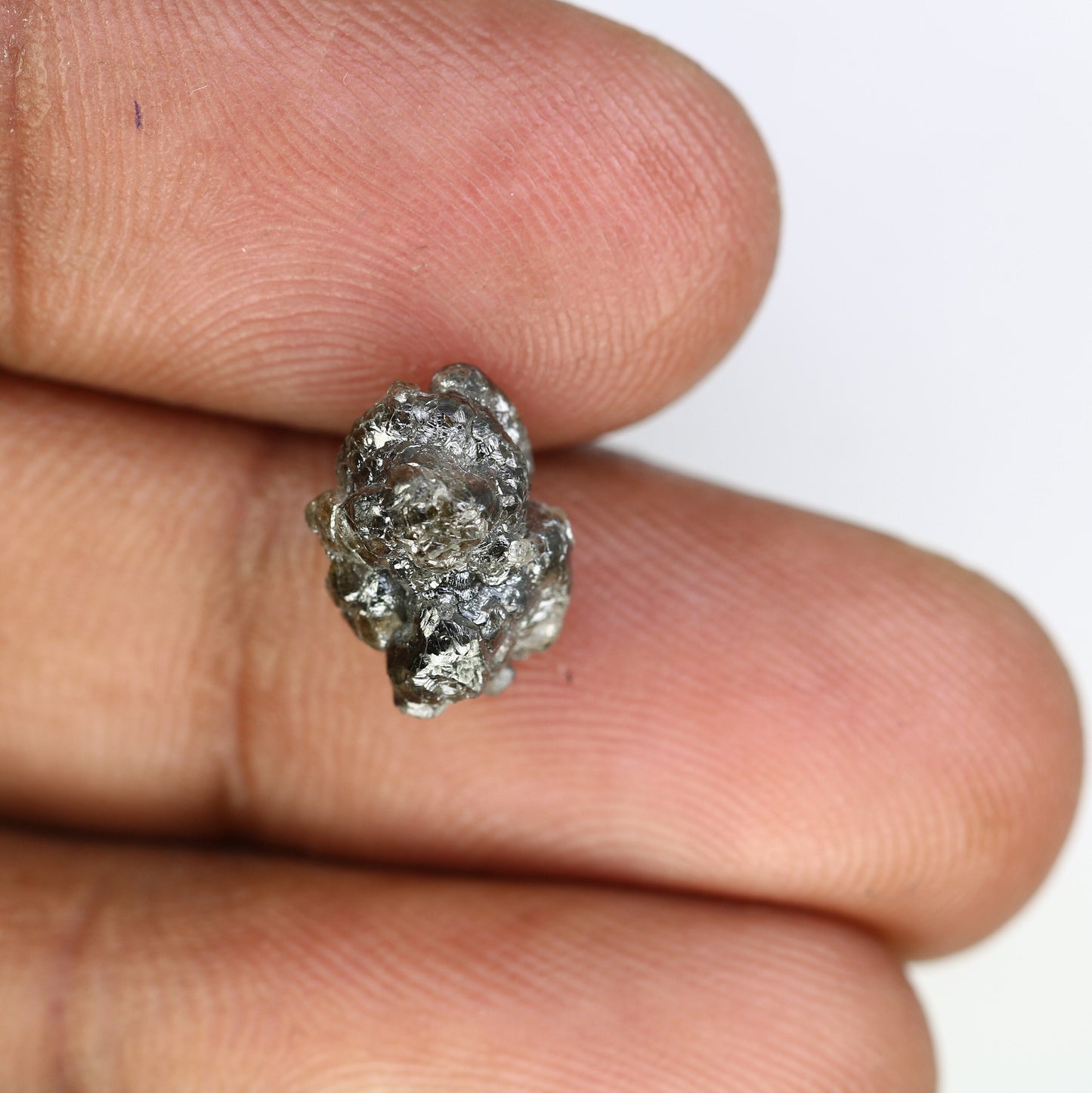 4.75 CT grey raw rough diamond natural uncut diamond loose diamonds for her antique wedding ring gifts for mom salt and pepper