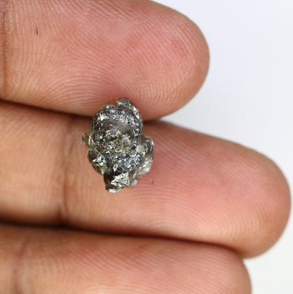 4.75 CT grey raw rough diamond natural uncut diamond loose diamonds for her antique wedding ring gifts for mom salt and pepper
