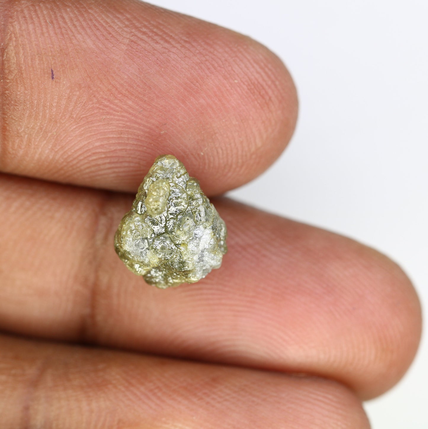 5.78 CT green raw rough diamond natural uncut diamond loose diamonds for her antique wedding ring gifts for mom salt and pepper