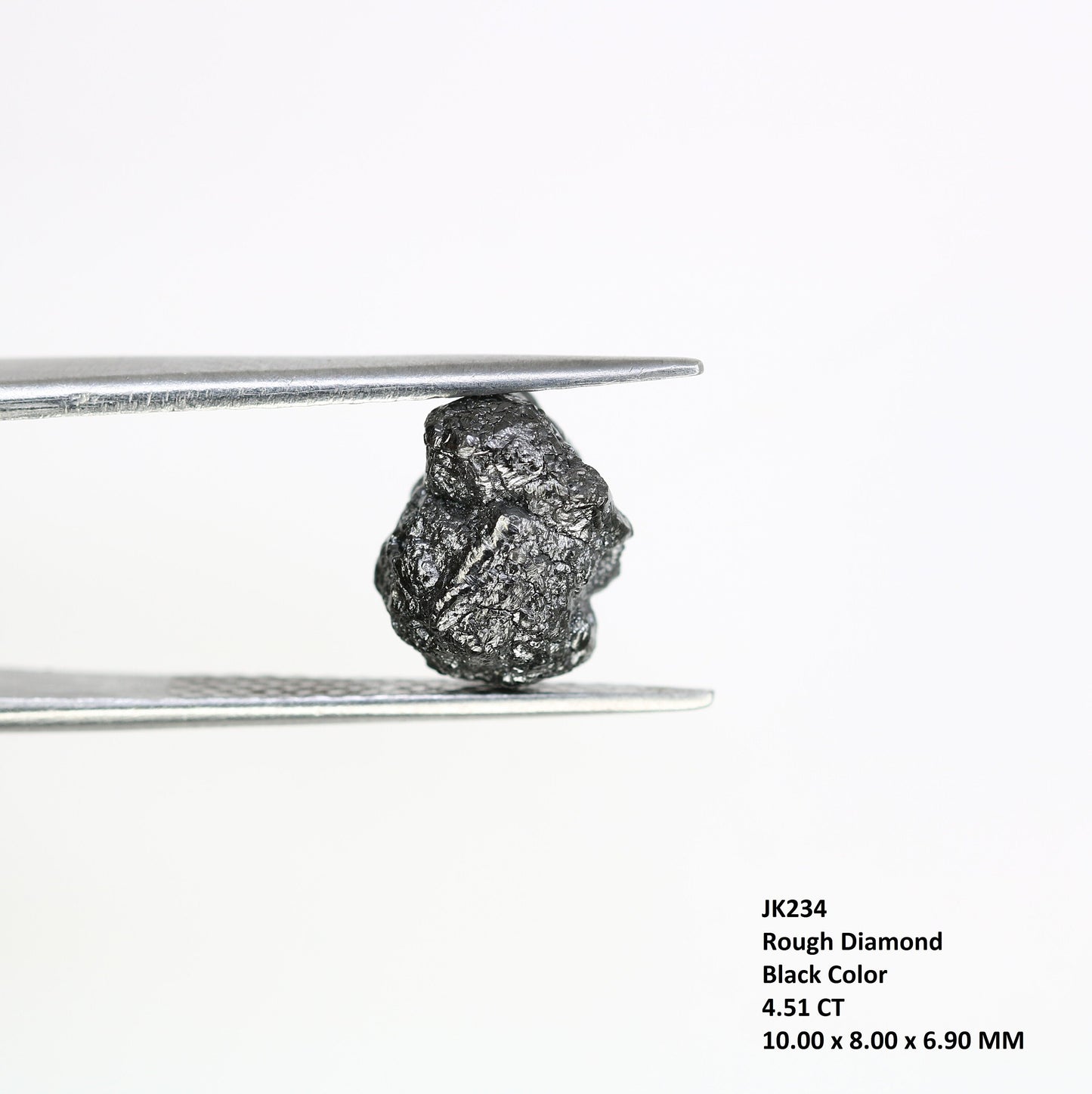 4.51 CT black raw rough diamond natural uncut diamond loose diamonds for her antique wedding ring gifts for mom salt and pepper