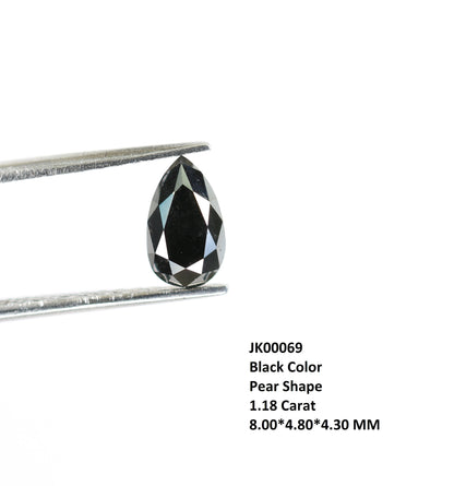 1.18 CT Pear Shape Black Diamond for Wedding Jewelry | Stunning Engagement Ring | Perfect Gift for Wife | Ideal for Gold Ring Designs