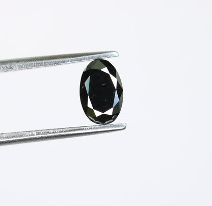 0.64 CT Oval Black Natural Diamond for Proposal Ring, Jewelry Making, Christmas Gift