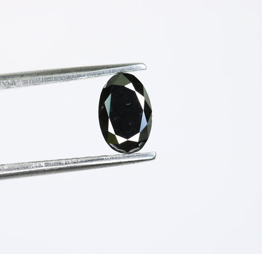 0.64 CT Oval Black Natural Diamond for Proposal Ring, Jewelry Making, Christmas Gift