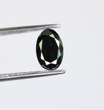 0.64 CT Oval Black Natural Diamond for Proposal Ring, Jewelry Making, Christmas Gift