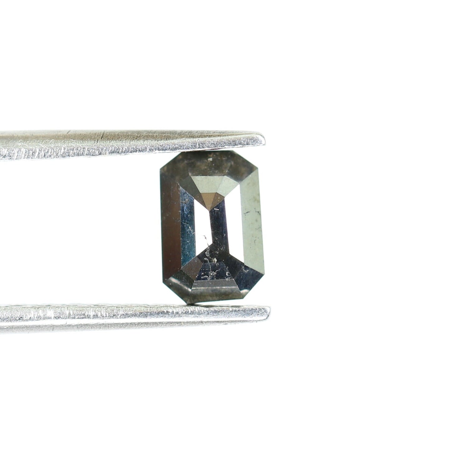 0.62 CT Black Emerald Shape Rustic Diamond - Natural Gemstone for Pendant, Rings, Necklace & Earrings