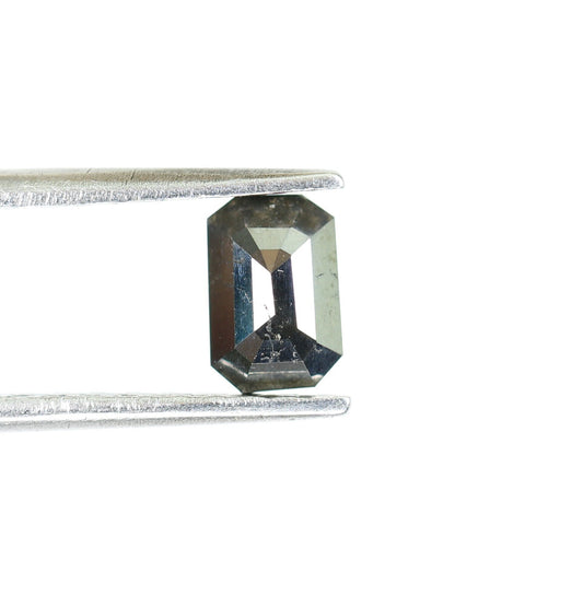 0.62 CT Black Emerald Shape Rustic Diamond - Natural Gemstone for Pendant, Rings, Necklace & Earrings