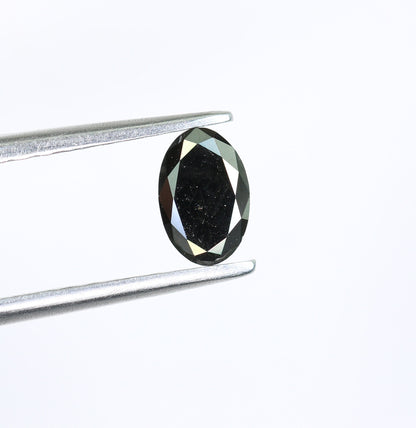 Sophisticated 0.42 CT Fancy Oval Black Diamond Engagement Ring, Ultimate Gift for Him or Her, Gold Ring Gemstone