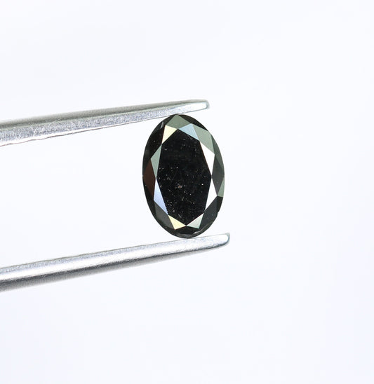 Sophisticated 0.42 CT Fancy Oval Black Diamond Engagement Ring, Ultimate Gift for Him or Her, Gold Ring Gemstone